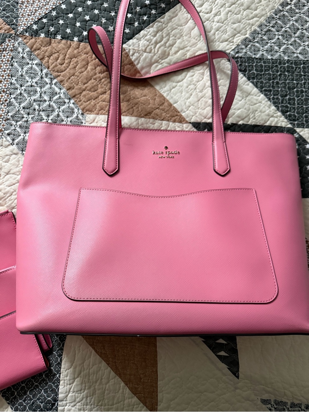 kate spade New York Pink Leather Tote Bag